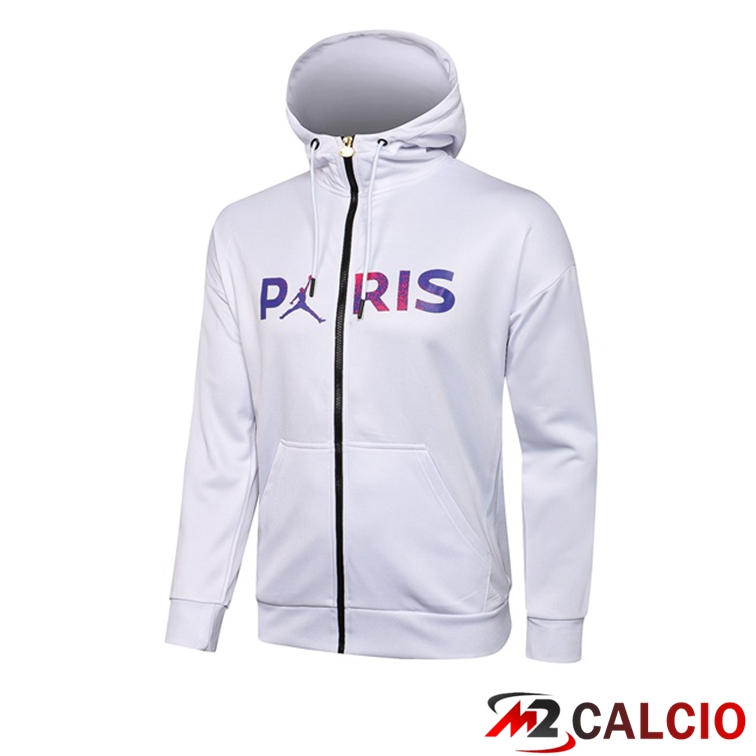Giacca Con Cappuccio Jordan PSG Bianco Viola 2021/2022