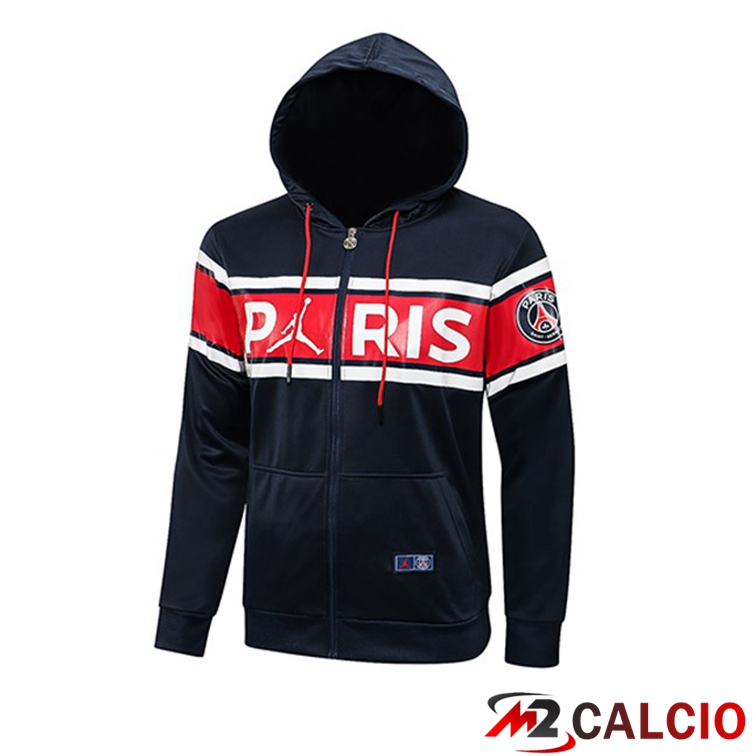 Giacca Con Cappuccio Jordan PSG Blu Reale Rosso 2021/2022