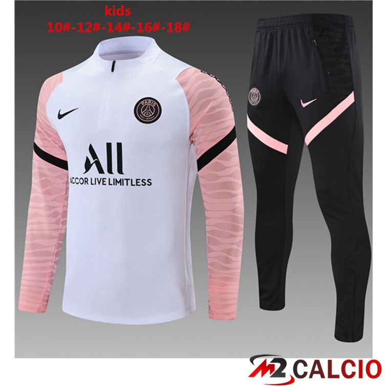 Tuta Calcio Bambino Paris PSG Bianco Rosa 2021/2022
