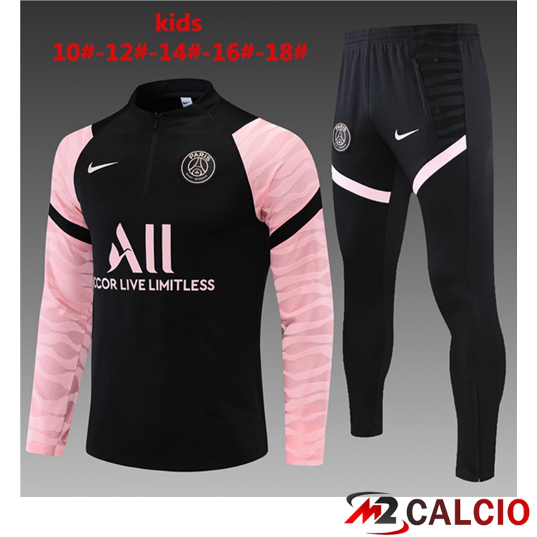 Tuta Calcio Bambino Paris PSG Nero Rosa 2021/2022