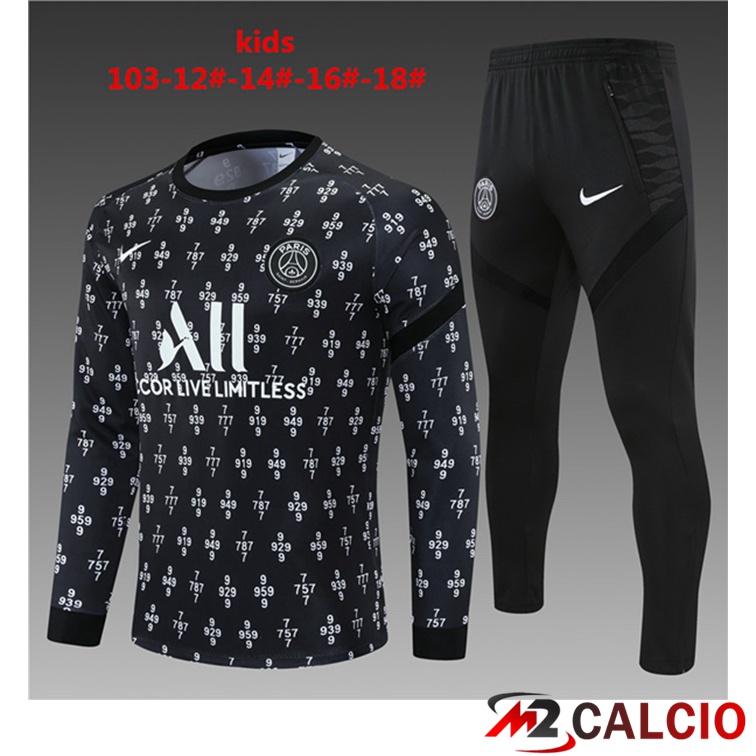 Tuta Calcio Bambino Paris PSG Nero 2021/2022