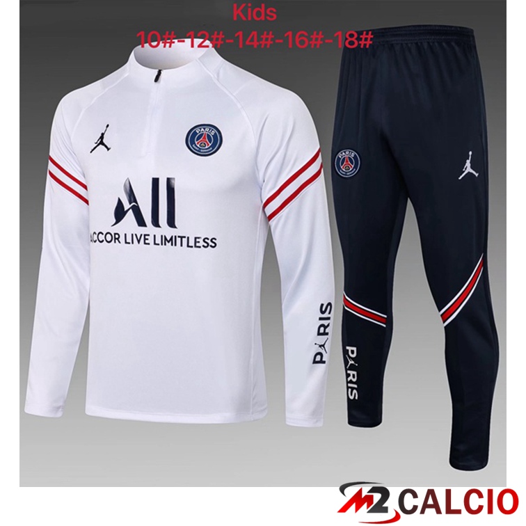 Tuta Calcio Bambino Jordan PSG Bianco 2021/2022
