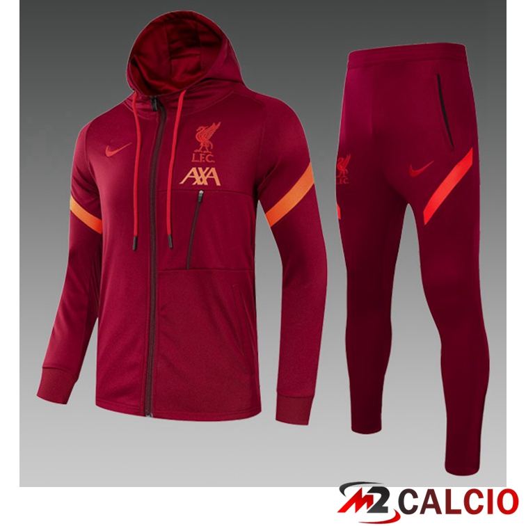 Giacca Con Cappuccio Tuta Bambino FC Liverpool Rosso 2021/2022
