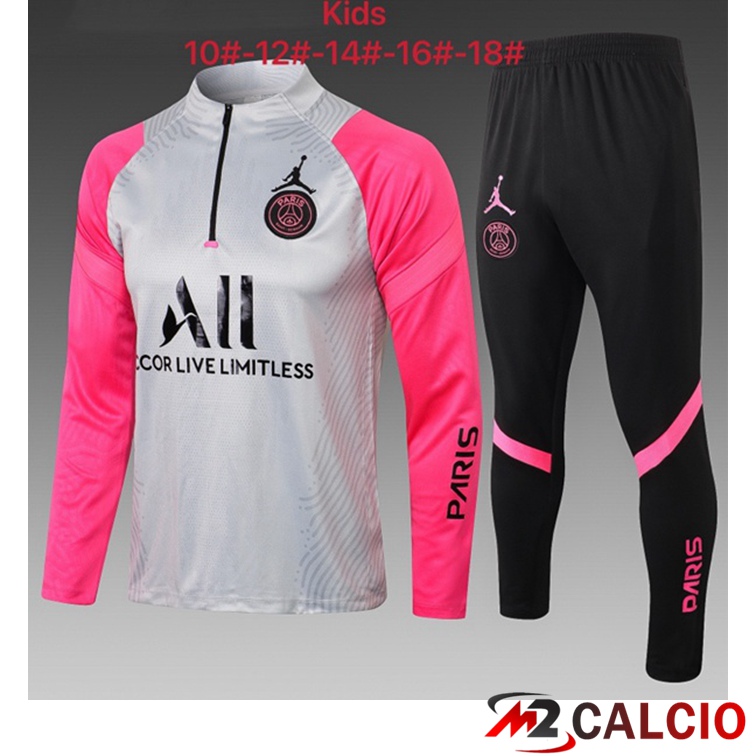 Tuta Calcio Bambino Jordan PSG Rosa Grigio 2021/2022