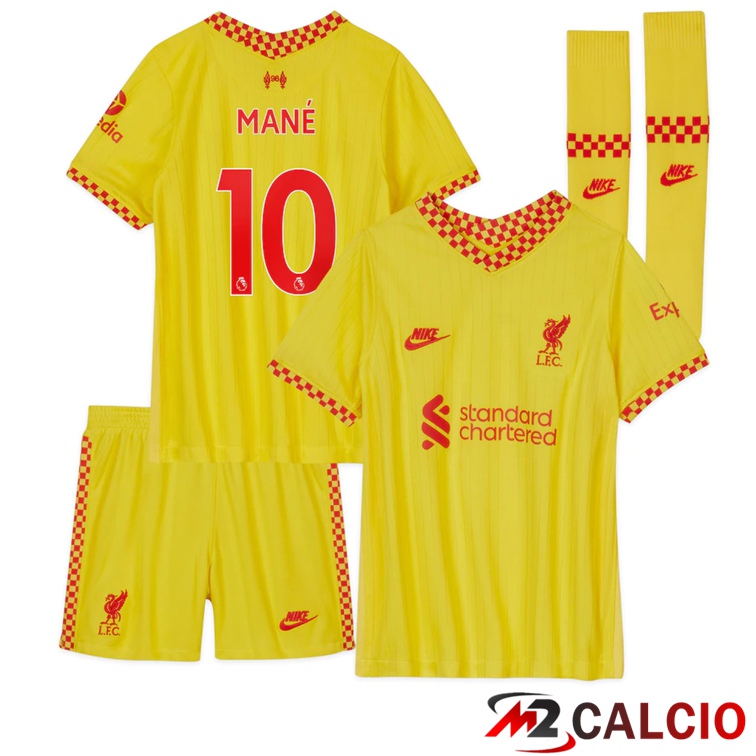 Maglia FC Liverpool (MANE 10) Bambino Terza Giallo 2021/2022