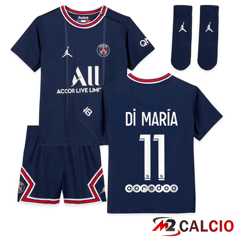 Maglia Paris PSG (DI MARIA 11) Bambino Prima Blu 2021/2022
