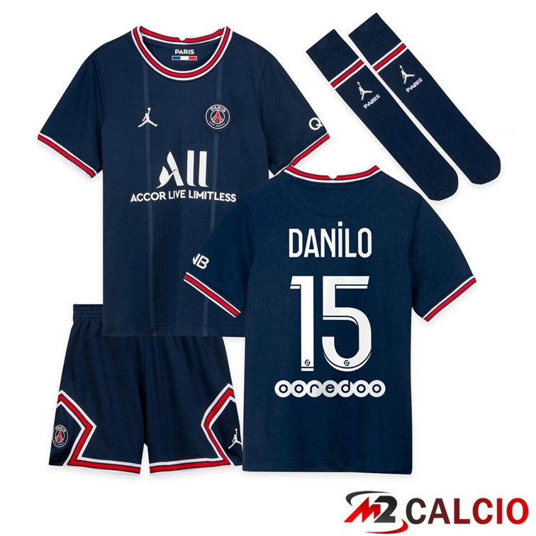 Maglia Paris PSG (Danilo 15) Bambino Prima Blu 2021/2022