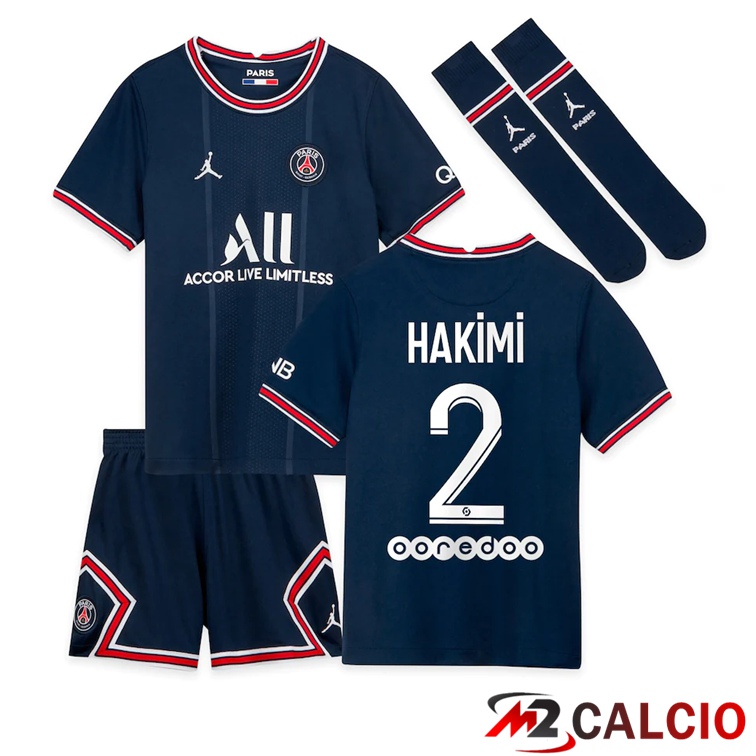 Maglia Paris PSG (Hakimi 2) Bambino Prima Blu 2021/2022
