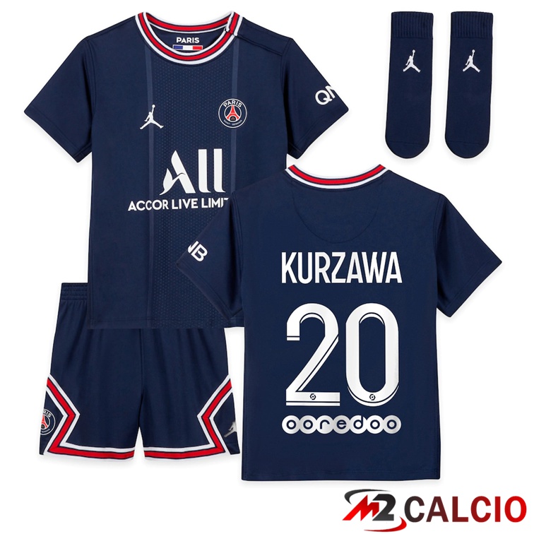 Maglia Paris PSG (Kurzawa 20) Bambino Prima Blu 2021/2022