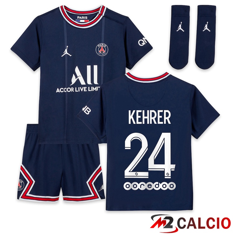Maglia Paris PSG (Kehrer 24) Bambino Prima Blu 2021/2022