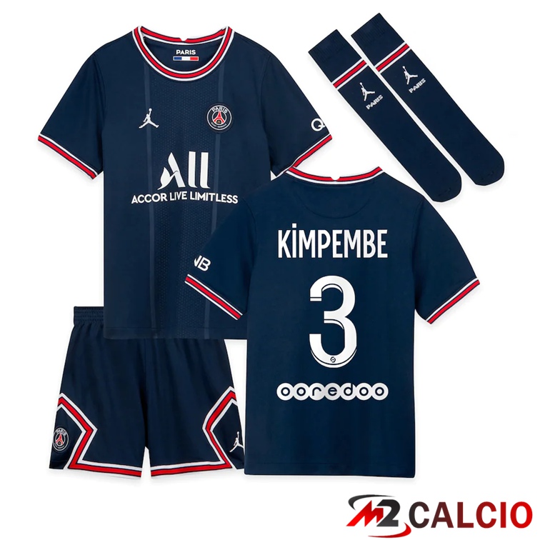 Maglia Paris PSG (Kimpembe 3) Bambino Prima Blu 2021/2022