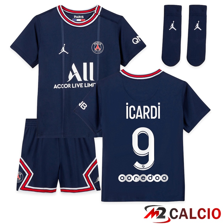 Maglia Paris PSG (ICARDI 9) Bambino Prima Blu 2021/2022