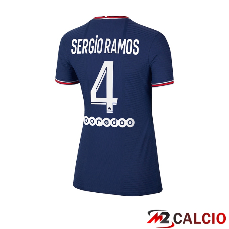 Maglia Paris PSG（Sergio Ramos 4）Donna Prima Blu 2021/2022