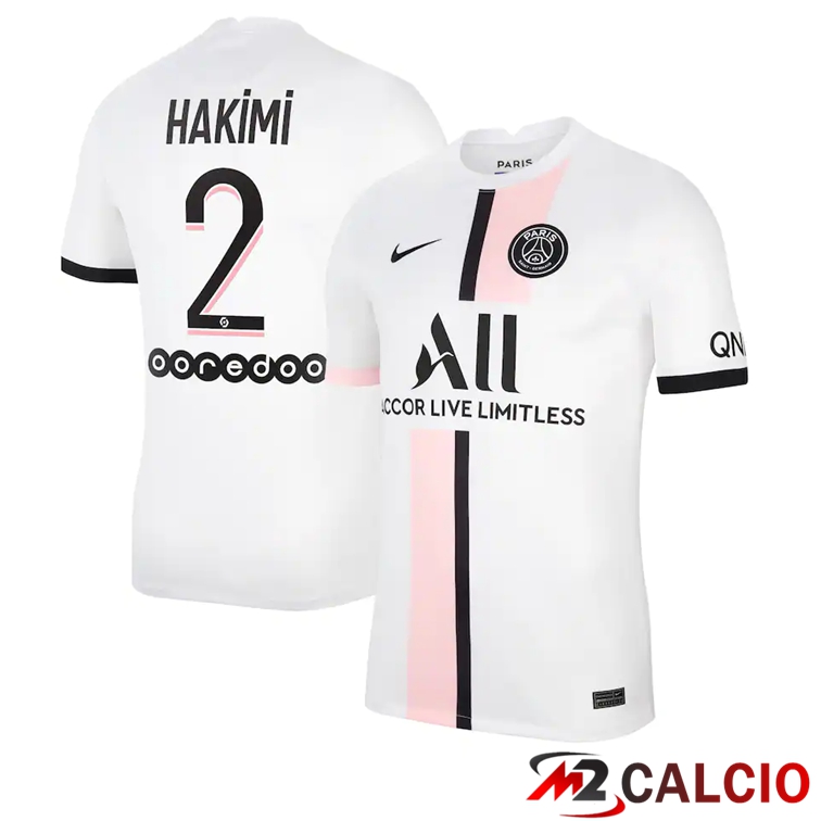 Maglia Paris PSG (Hakimi 2) Seconda Bianco 2021/2022