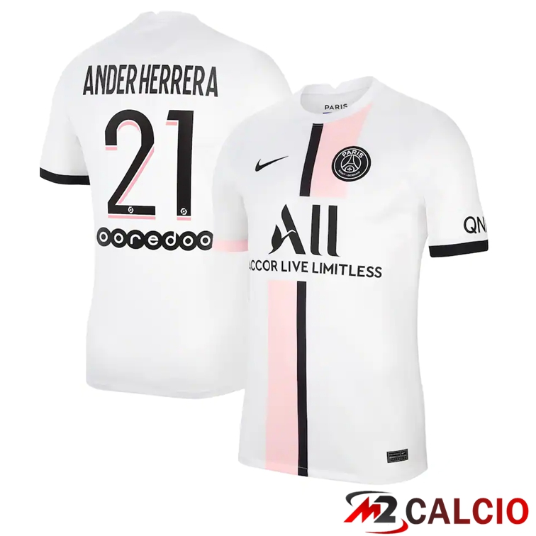 Maglia Paris PSG (Ander Herrera 21) Seconda Bianco 2021/2022