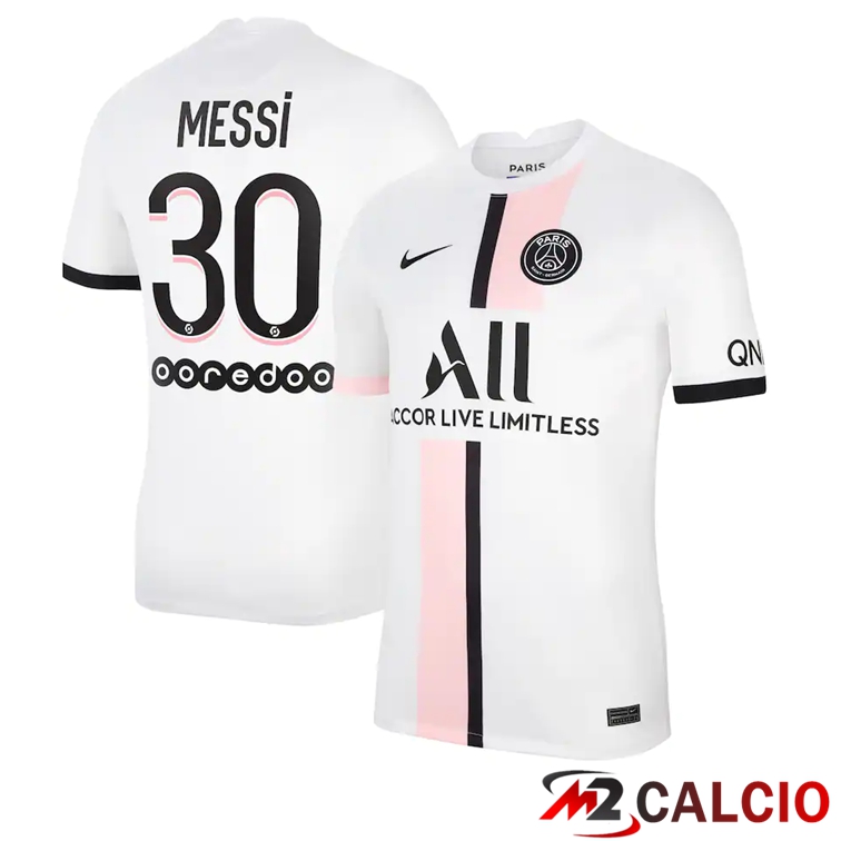 Maglia Paris PSG (MESSI 30) Seconda Bianco 2021/2022
