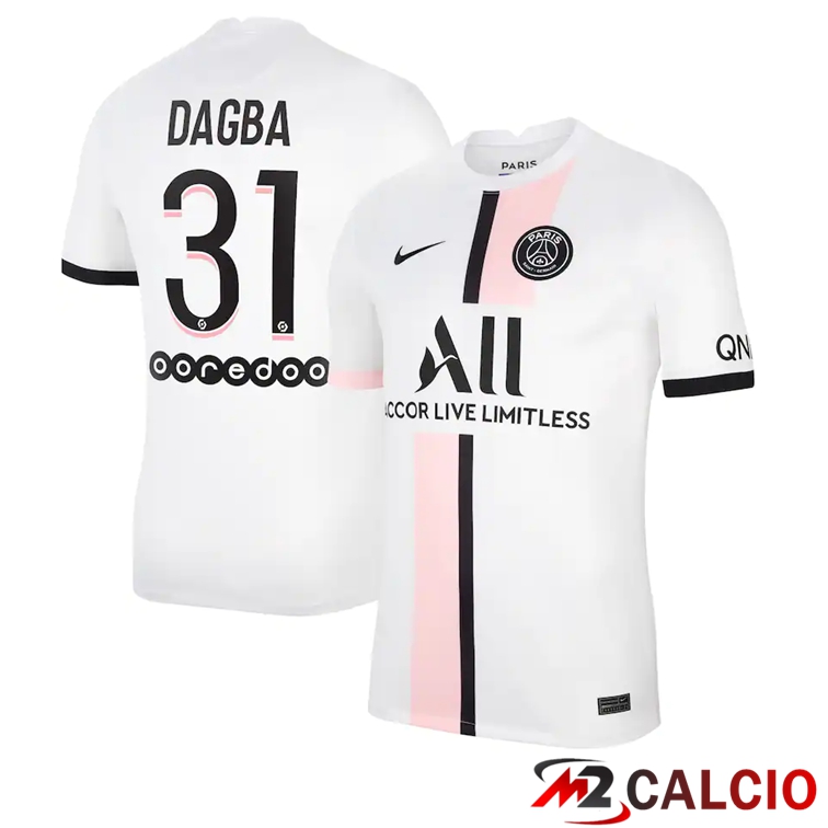 Maglia Paris PSG (Dagba 31) Seconda Bianco 2021/2022