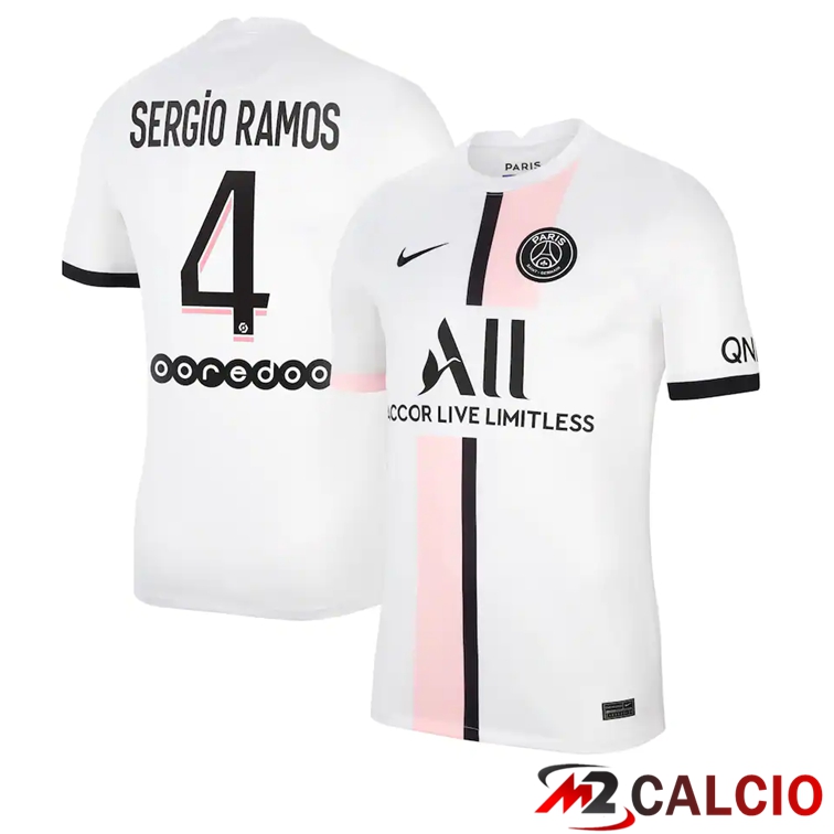 Maglia Paris PSG (SERGIO RAMOS 4) Seconda Bianco 2021/2022