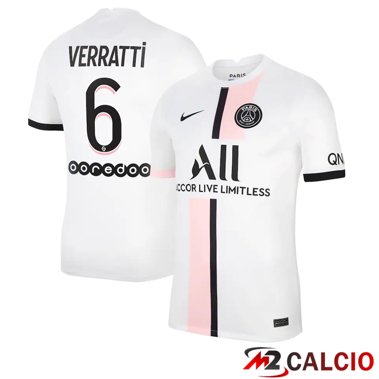 Maglia Paris PSG (VERRATTI 6) Seconda Bianco 2021/2022