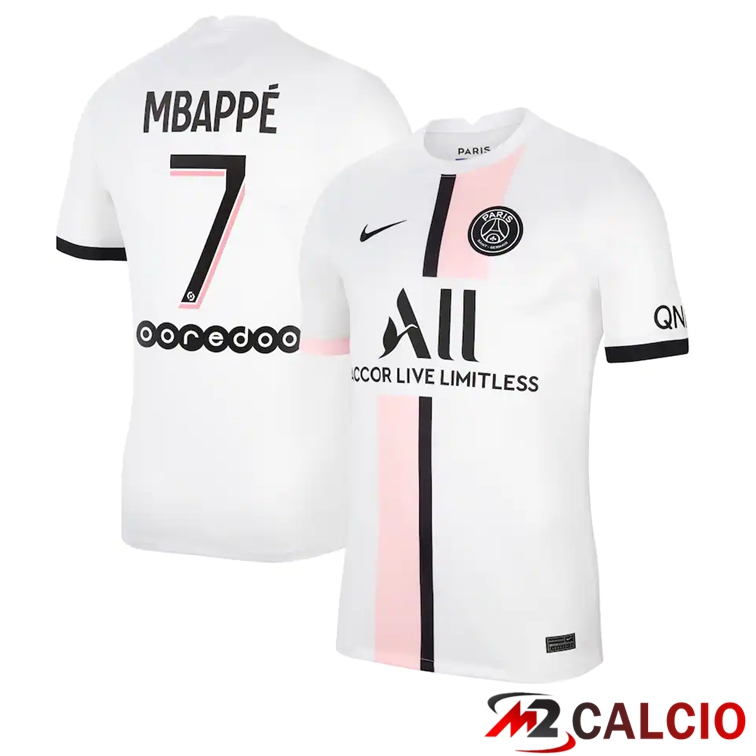 Maglia Paris PSG (MBAPPE 7) Seconda Bianco 2021/2022