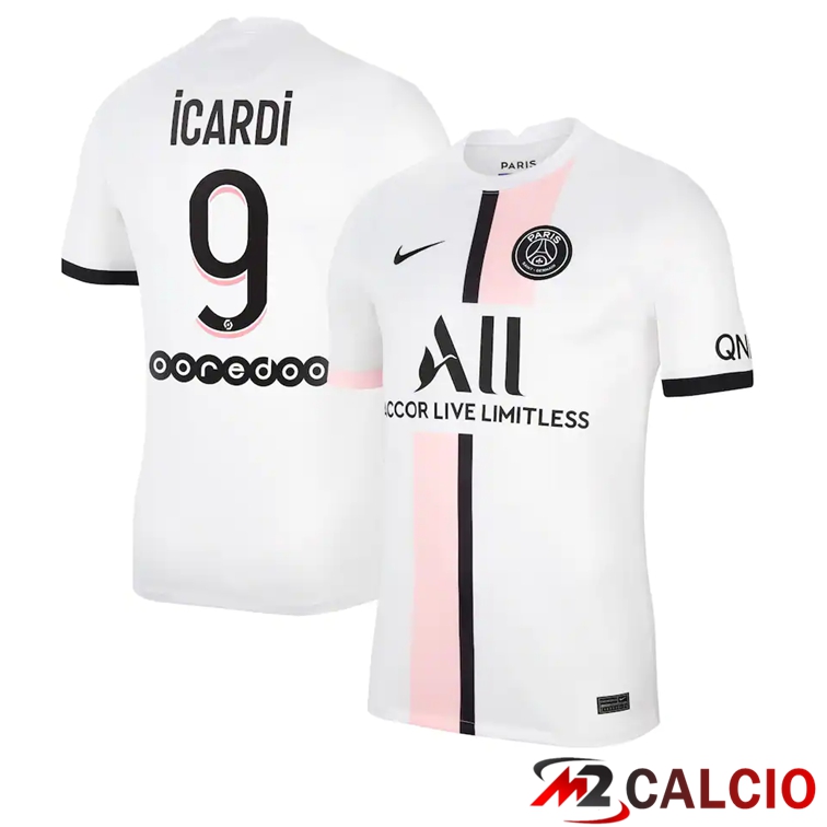 Maglia Paris PSG (ICARDI 9) Seconda Bianco 2021/2022