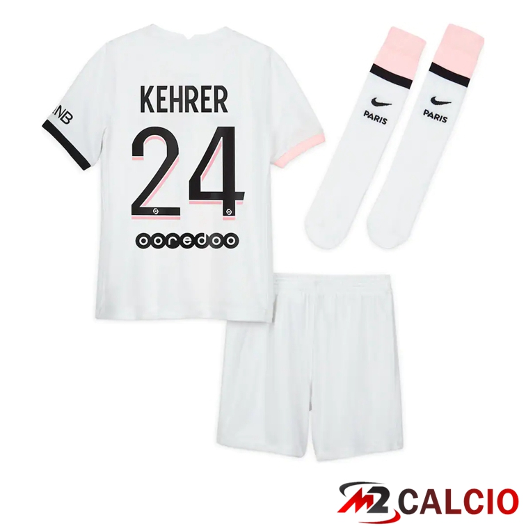 Maglia Paris PSG (Kehrer 24) Bambino Seconda Bianco 2021/2022