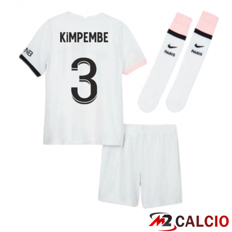 Maglia Paris PSG (Kimpembe 3) Bambino Seconda Bianco 2021/2022