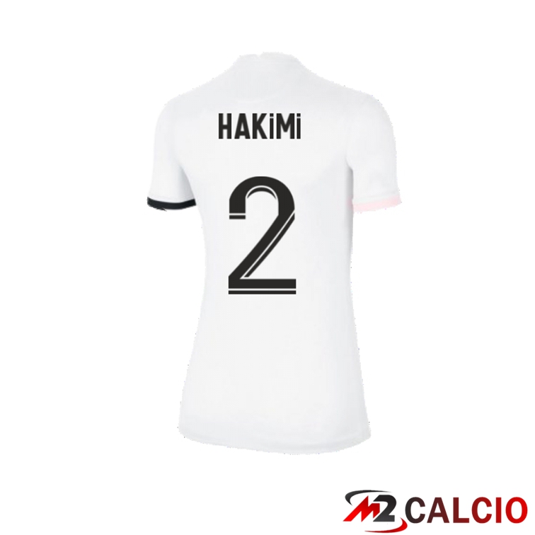 Maglia Paris PSG（Hakimi 2）Donna Seconda Bianco 2021/2022