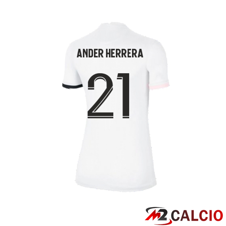 Maglia Paris PSG（Ander Herrera 21）Donna Seconda Bianco 2021/2022