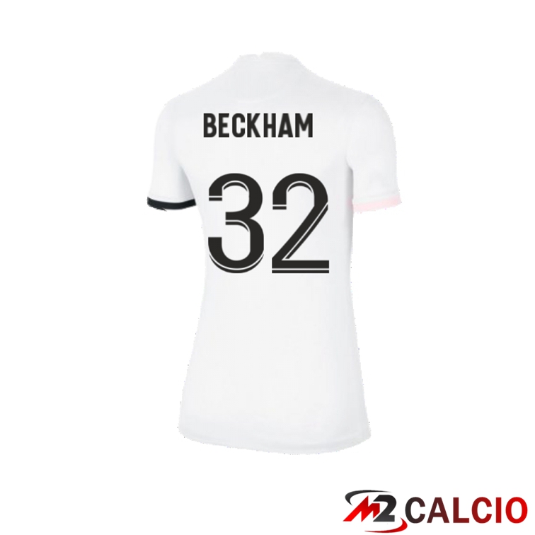 Maglia Paris PSG（BECKHAM）Donna Seconda Bianco 2021/2022