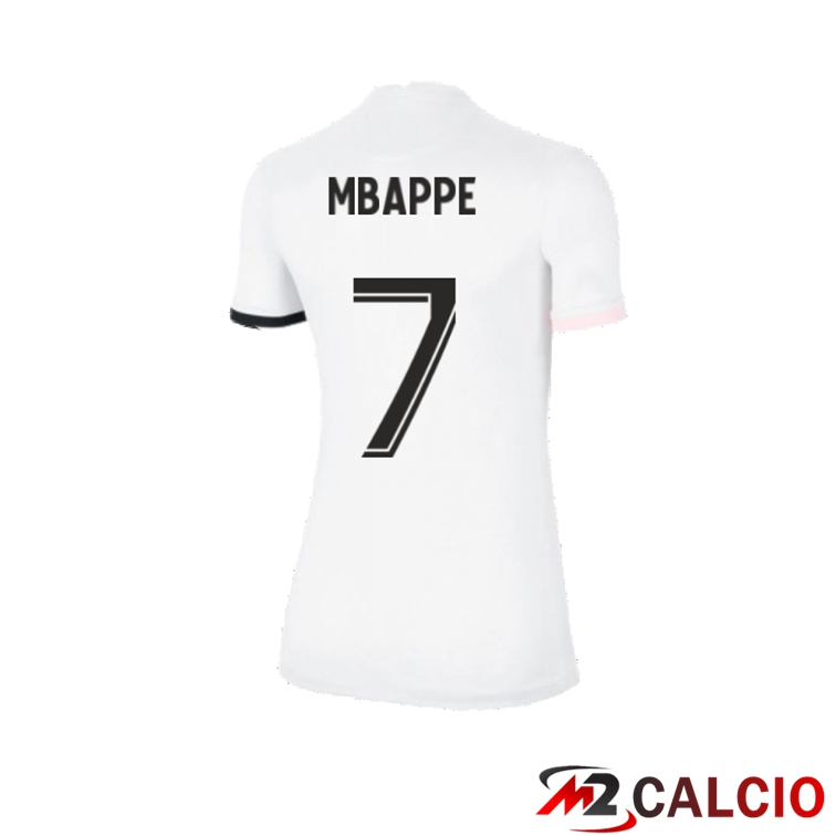 Maglia Paris PSG（Mbappé 7）Donna Seconda Bianco 2021/2022