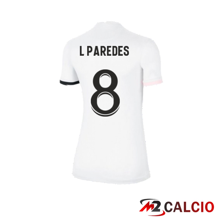 Maglia Paris PSG（L.Paredes 8）Donna Seconda Bianco 2021/2022