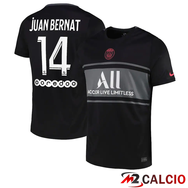 Maglia Paris PSG (Juan Bernat 14) Terza Nero 2021/2022