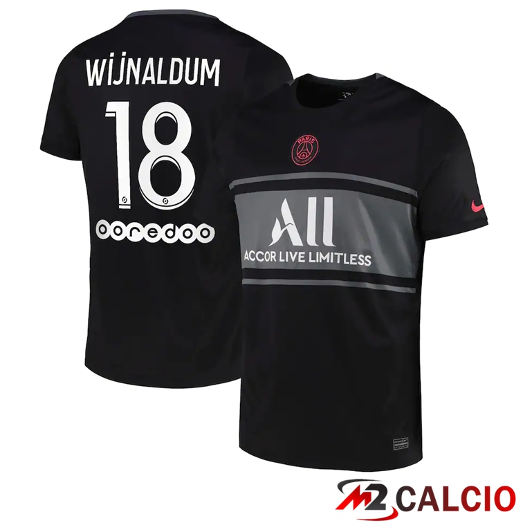 Maglia Paris PSG (WIJNALDUM 18) Terza Nero 2021/2022