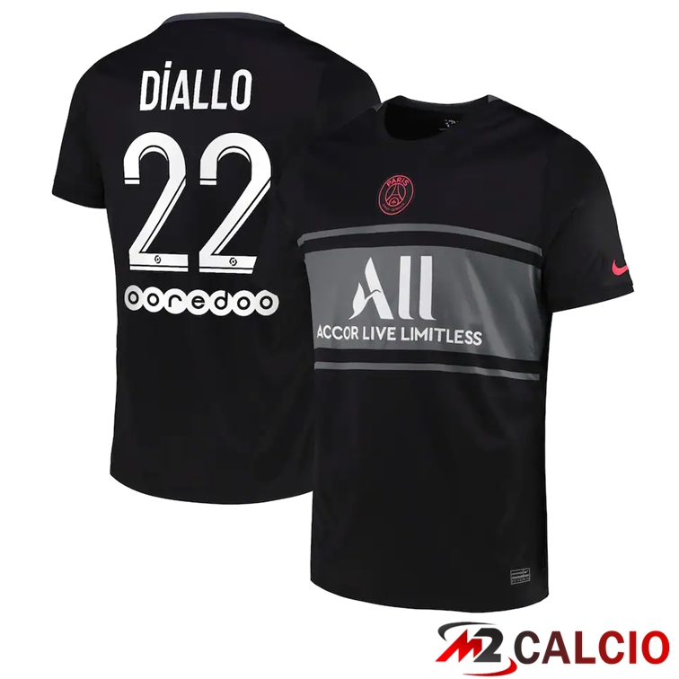 Maglia Paris PSG (Diallo 22) Terza Nero 2021/2022