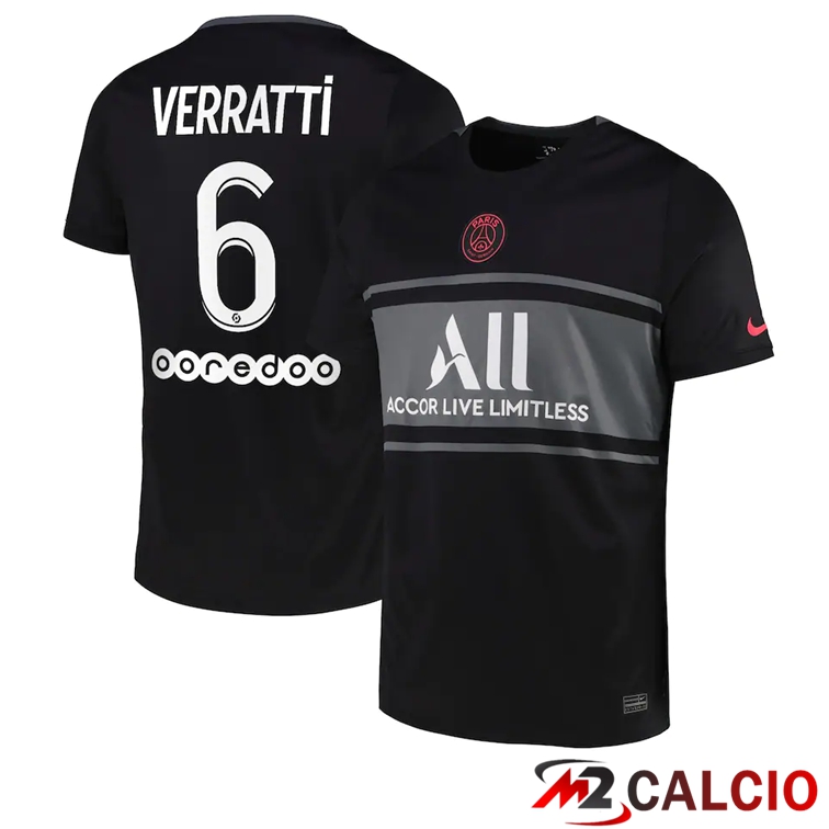 Maglia Paris PSG (VERRATTI 6) Terza Nero 2021/2022