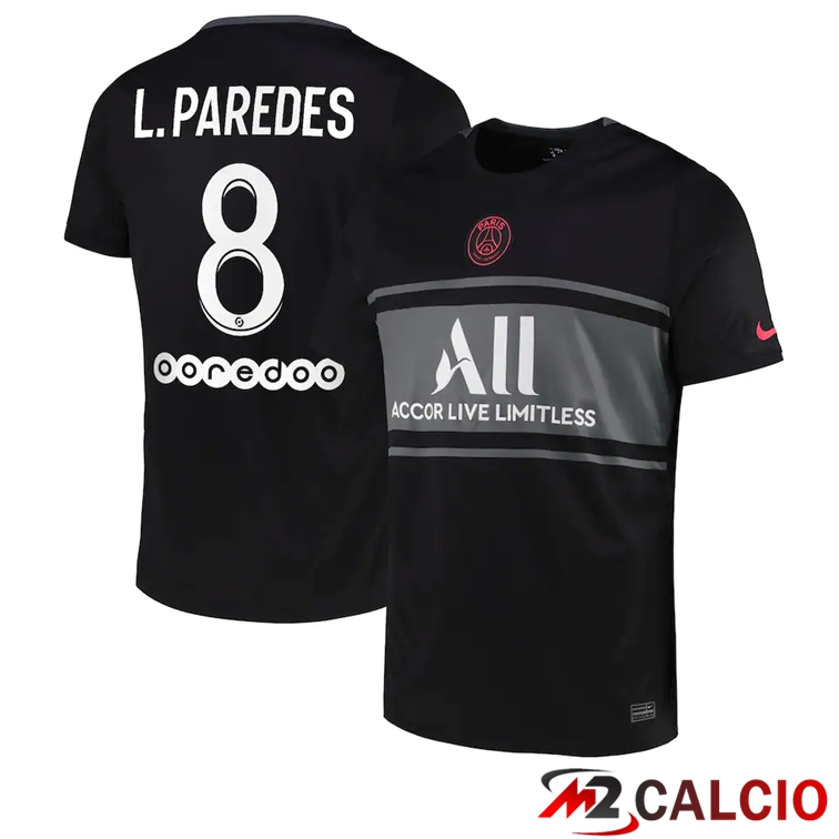Maglia Paris PSG (L.Paredes 8) Terza Nero 2021/2022