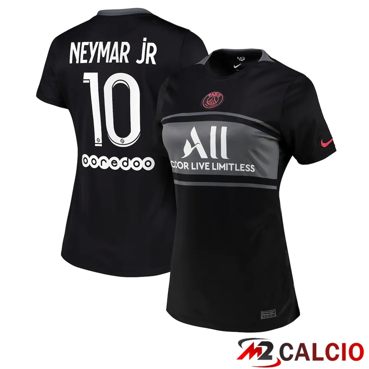 Maglia Paris PSG（Neymar Jr 10）Donna Terza Nero 2021/2022