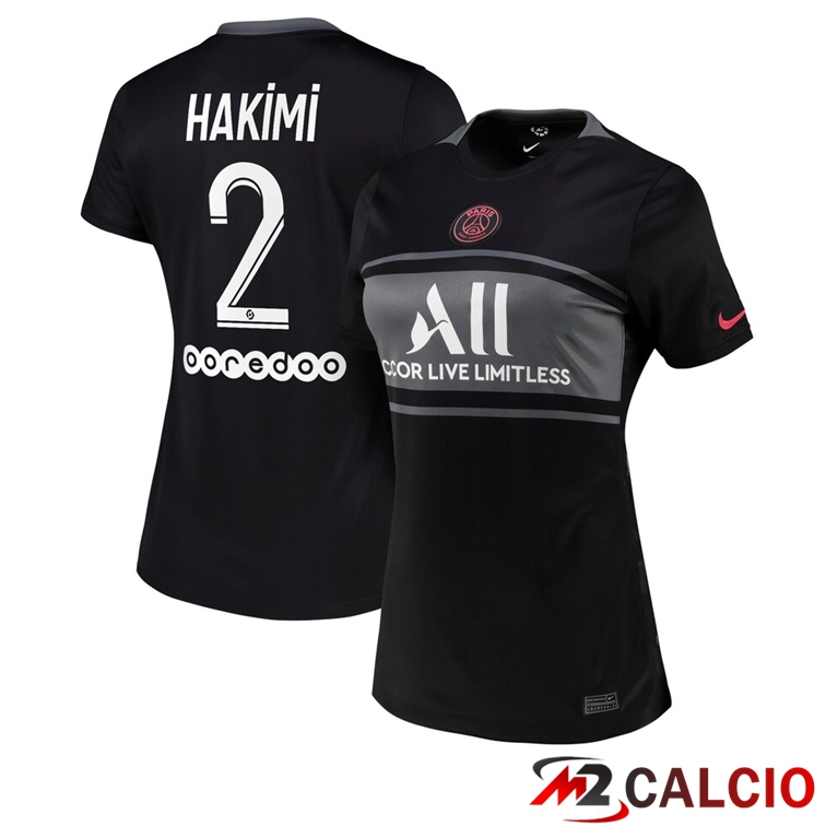 Maglia Paris PSG（Hakimi 2）Donna Terza Nero 2021/2022