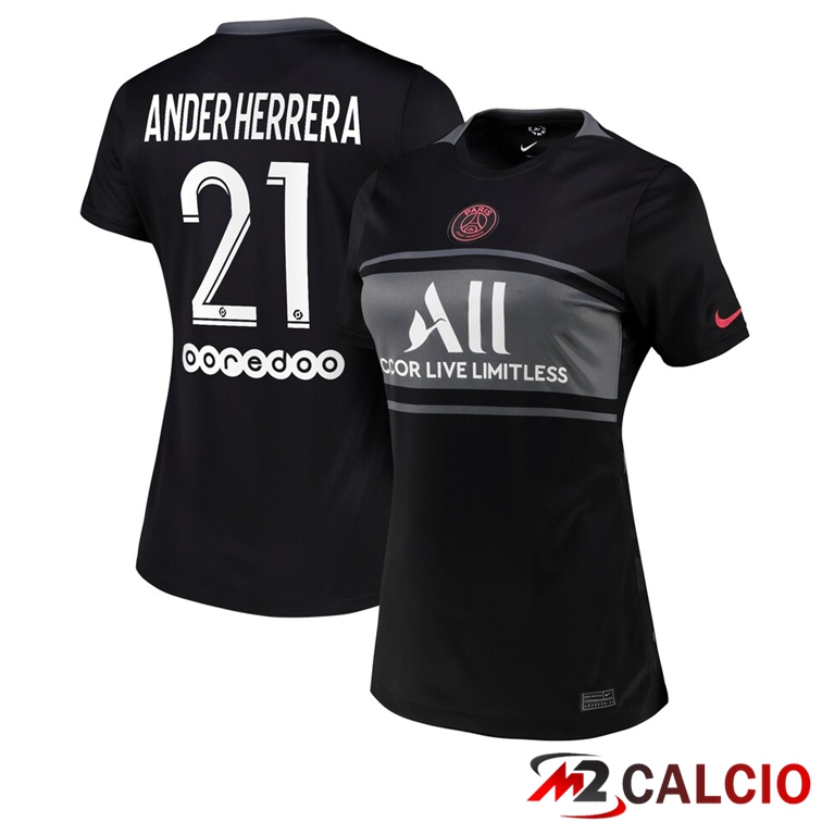 Maglia Paris PSG（Ander Herrera 21）Donna Terza Nero 2021/2022