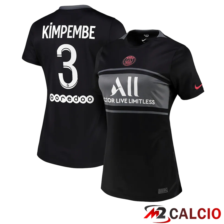 Maglia Paris PSG（Kimpembe 3）Donna Terza Nero 2021/2022