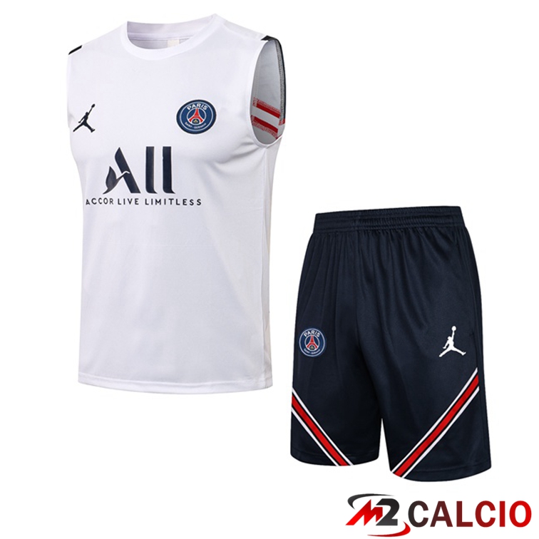 Canotta Calcio Paris PSG + Pantaloncini Bianco 2021/2022