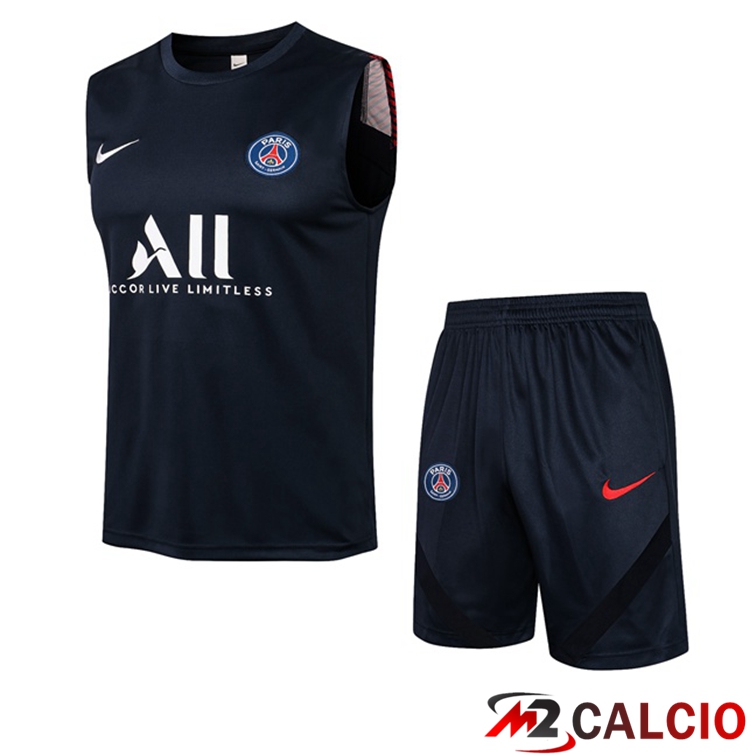 Canotta Calcio Paris PSG + Pantaloncini Blu Reale 2021/2022