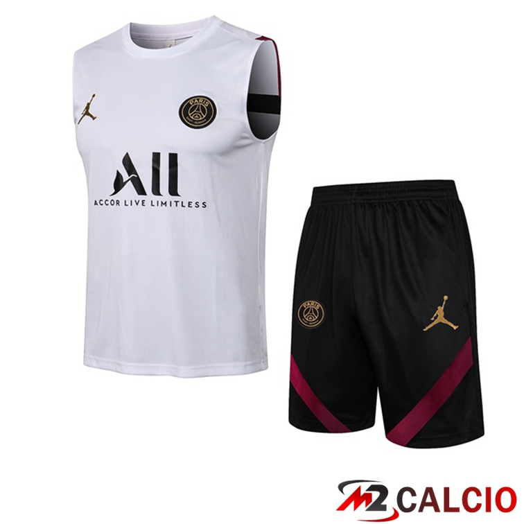 Canotta Calcio Jordan PSG + Pantaloncini Bianco 2021/2022
