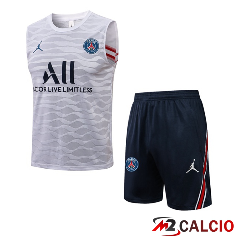 Canotta Calcio Jordan PSG + Pantaloncini Bianco 2021/2022