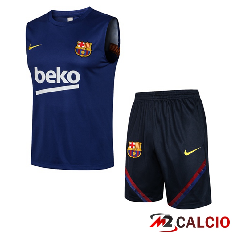 Canotta Calcio FC Barcellona + Pantaloncini Blu 2021/2022