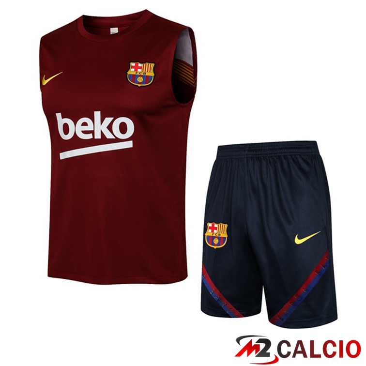 Canotta Calcio FC Barcellona + Pantaloncini Rosso 2021/2022