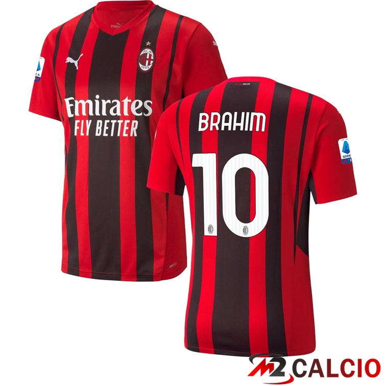 Maglia AC Milan（BRAHIM 10）Prima Rosso/Nero 2021/2022