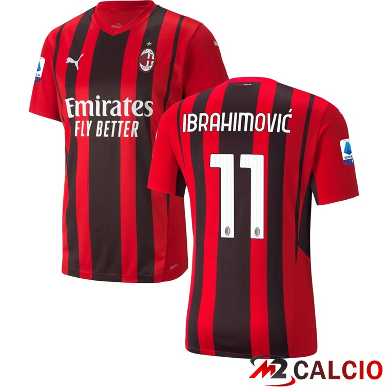 Maglia AC Milan（IBRAHIMOVIC 11）Prima Rosso/Nero 2021/2022