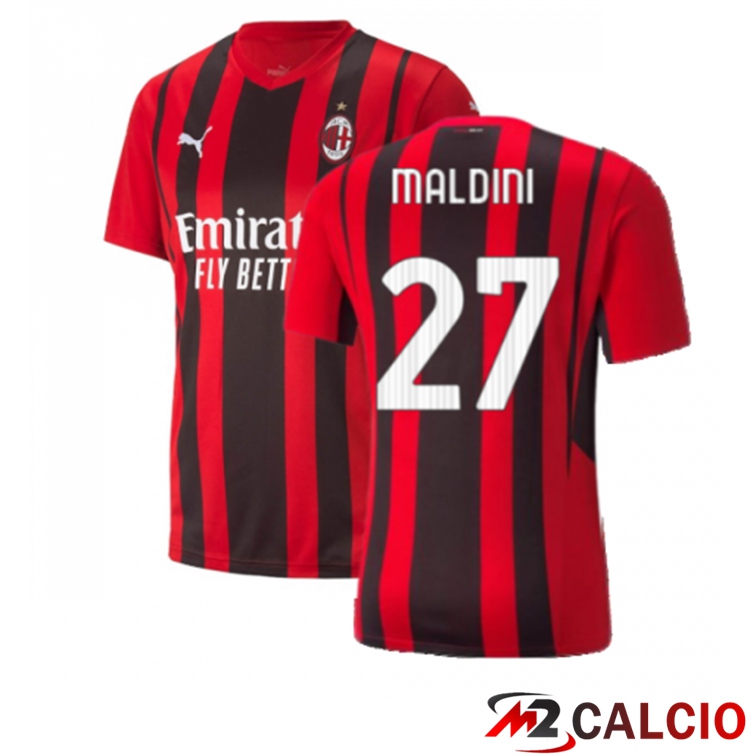 Maglia AC Milan（MALDINI 27）Prima Rosso/Nero 2021/2022